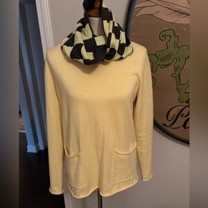 Lisa Todd yellow sweater with infinity scarf PLUS 👟
